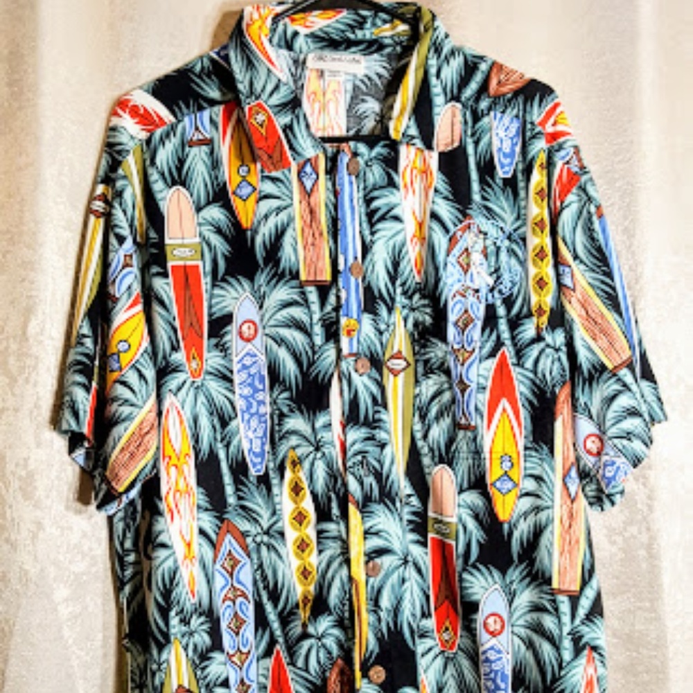 Sand Dollar Hawaiian Shirt Surf Board sz XL
